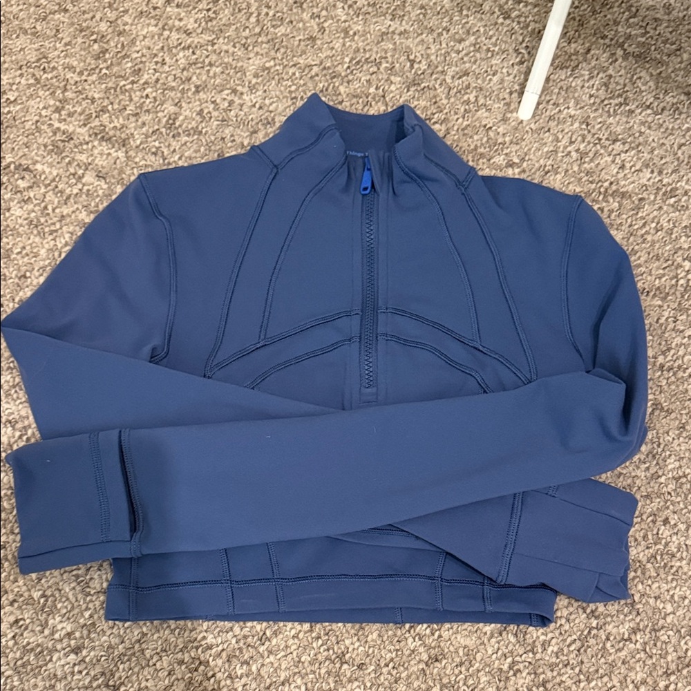 Lululemon Pitch Blue Define Cropped 1/2 Zip